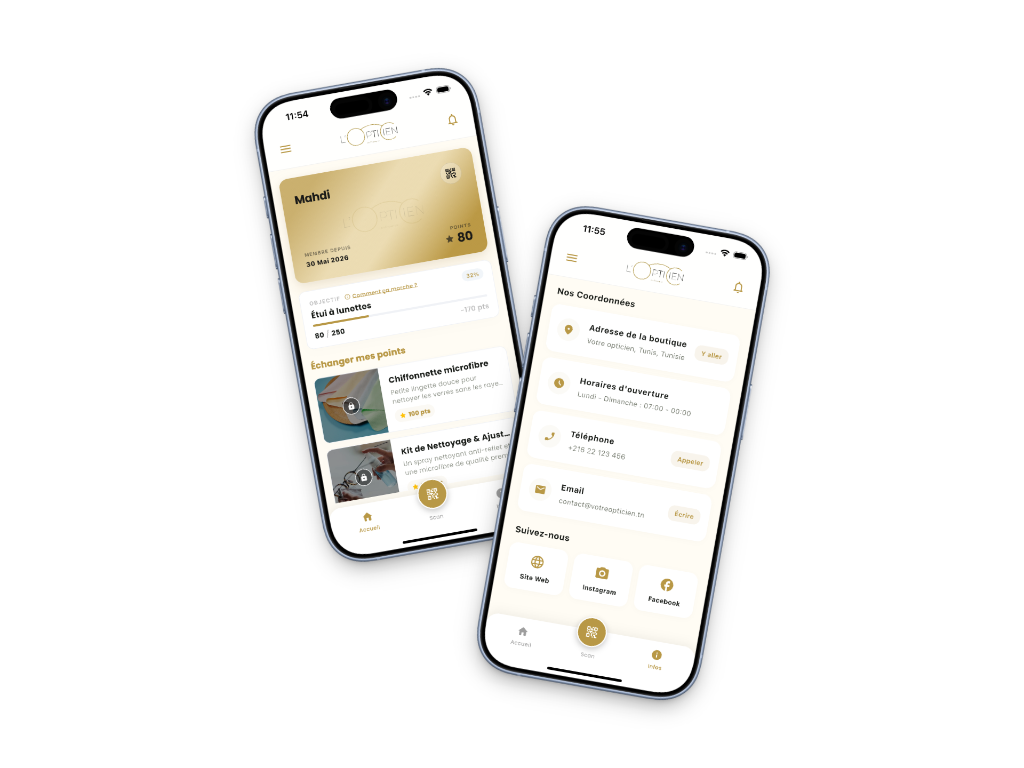 Application Fidélité L'Opticien Showcase