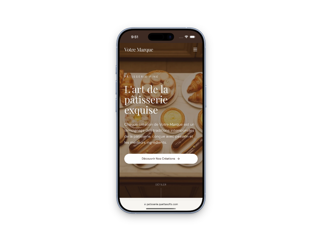 Pâtisserie Douceurs & Créations Mobile Showcase